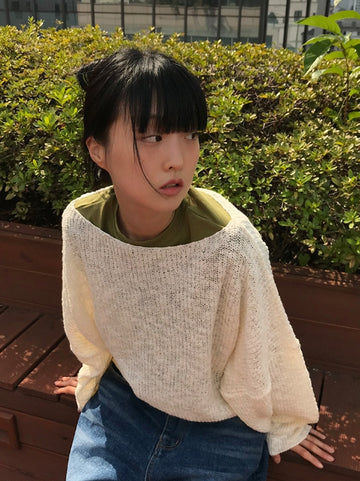 BOAT NECK LAYER KNIT